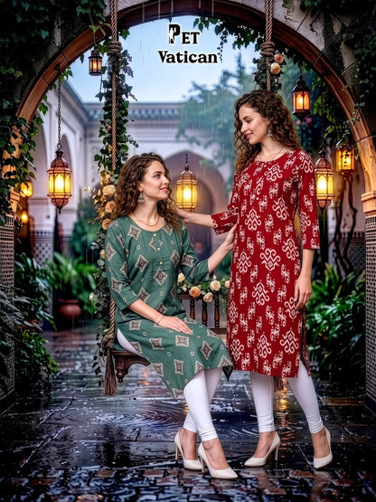 Pet Vatican 42-50 Prmnt Knee Length Kurtis Manufacturer Ahmedabad