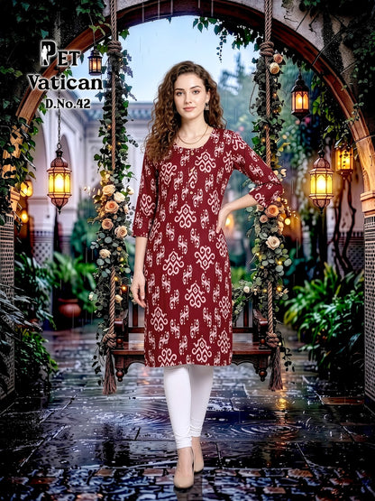 Pet Vatican 42-50 Prmnt Knee Length Kurtis Manufacturer Ahmedabad