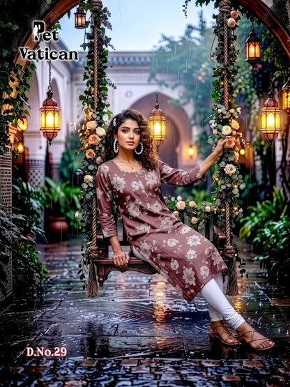 Pet Vatican Prmnt Knee Length Kurtis Exporter Ahmedabad