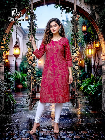 Pet Vatican Prmnt Knee Length Kurtis Exporter Ahmedabad