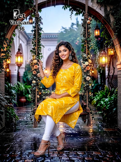 Pet Vatican Prmnt Knee Length Kurtis Exporter Ahmedabad