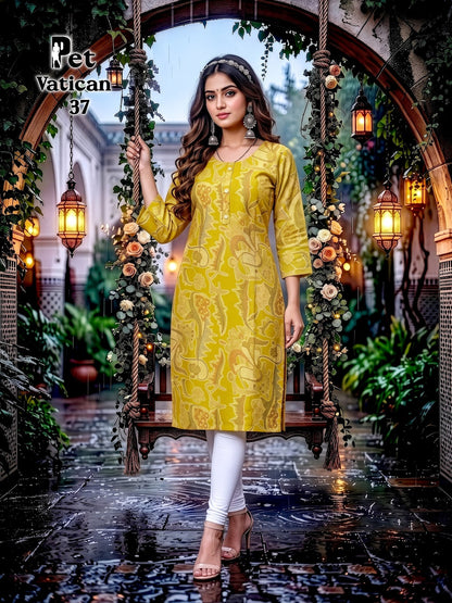 Pet Vatican Prmnt Knee Length Kurtis Exporter Ahmedabad