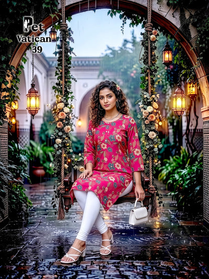 Pet Vatican Prmnt Knee Length Kurtis Exporter Ahmedabad