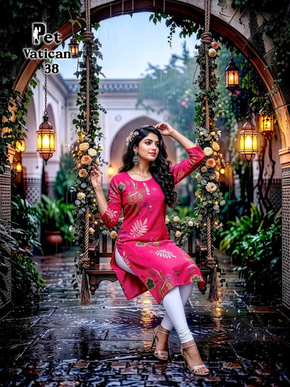 Pet Vatican Prmnt Knee Length Kurtis Exporter Ahmedabad