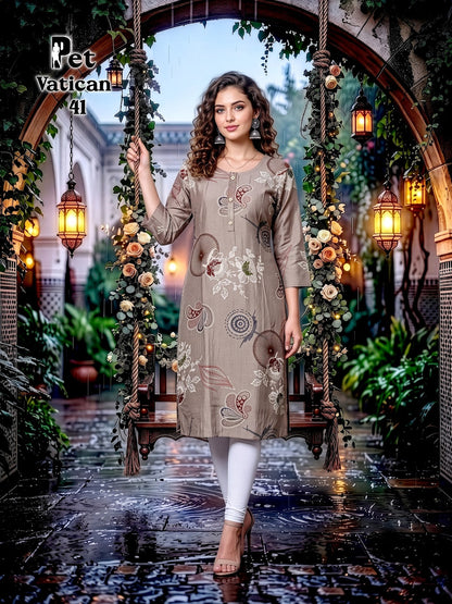 Pet Vatican Prmnt Knee Length Kurtis Exporter Ahmedabad