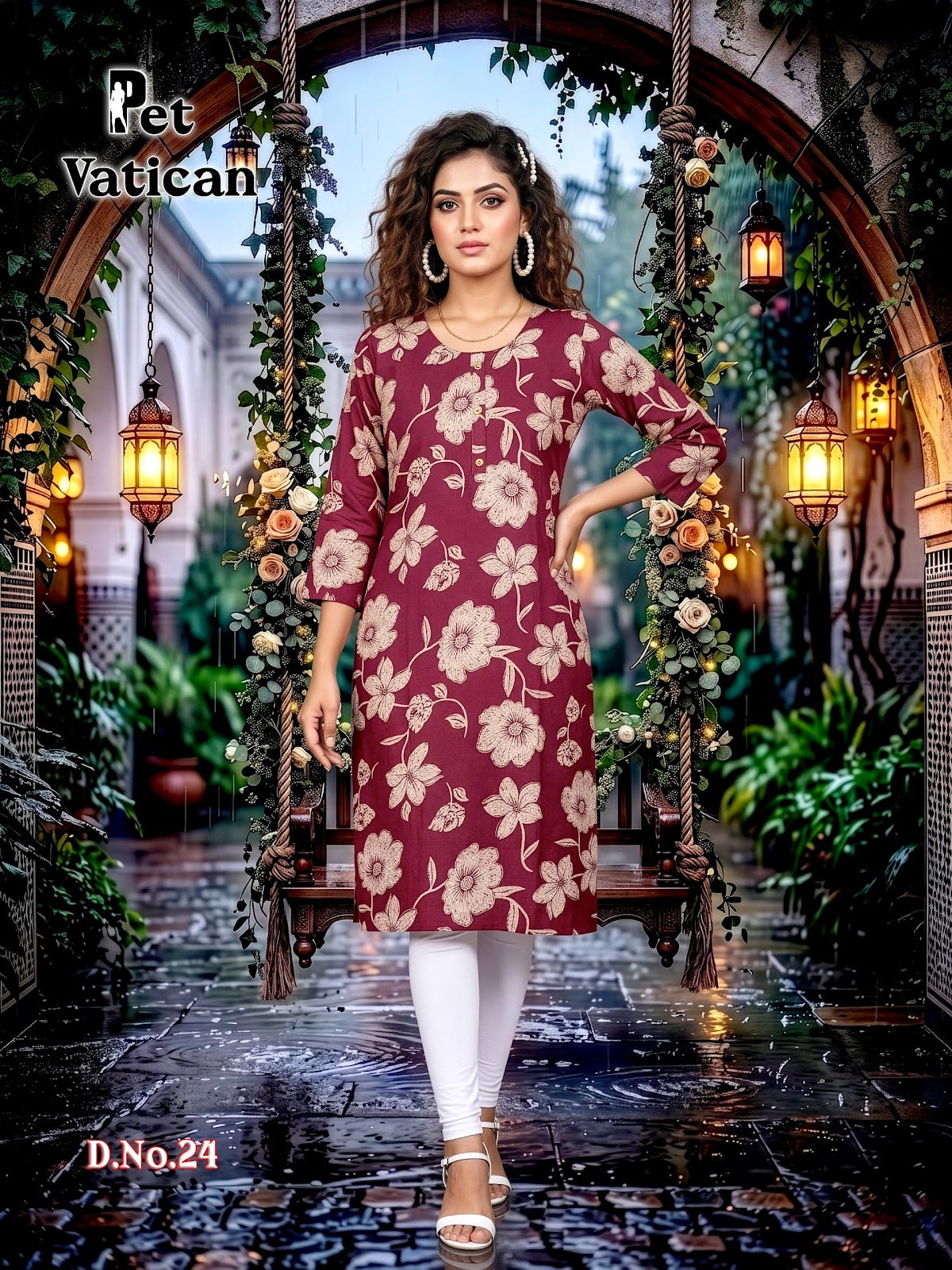Pet Vatican Prmnt Knee Length Kurtis Exporter Ahmedabad