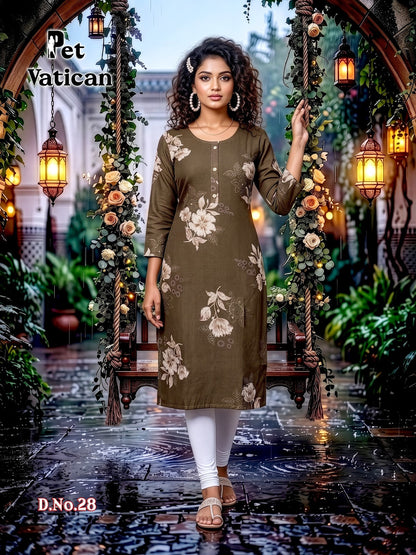 Pet Vatican Prmnt Knee Length Kurtis Exporter Ahmedabad