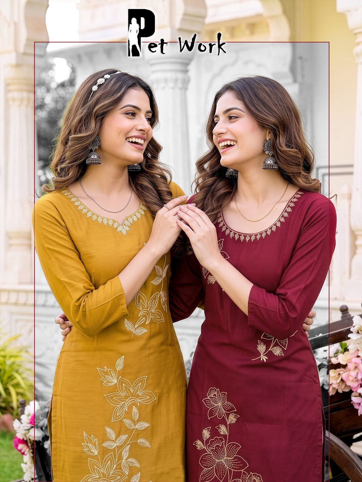 Pet Work Prmnt Roman Silk Knee Length Kurtis Exporter