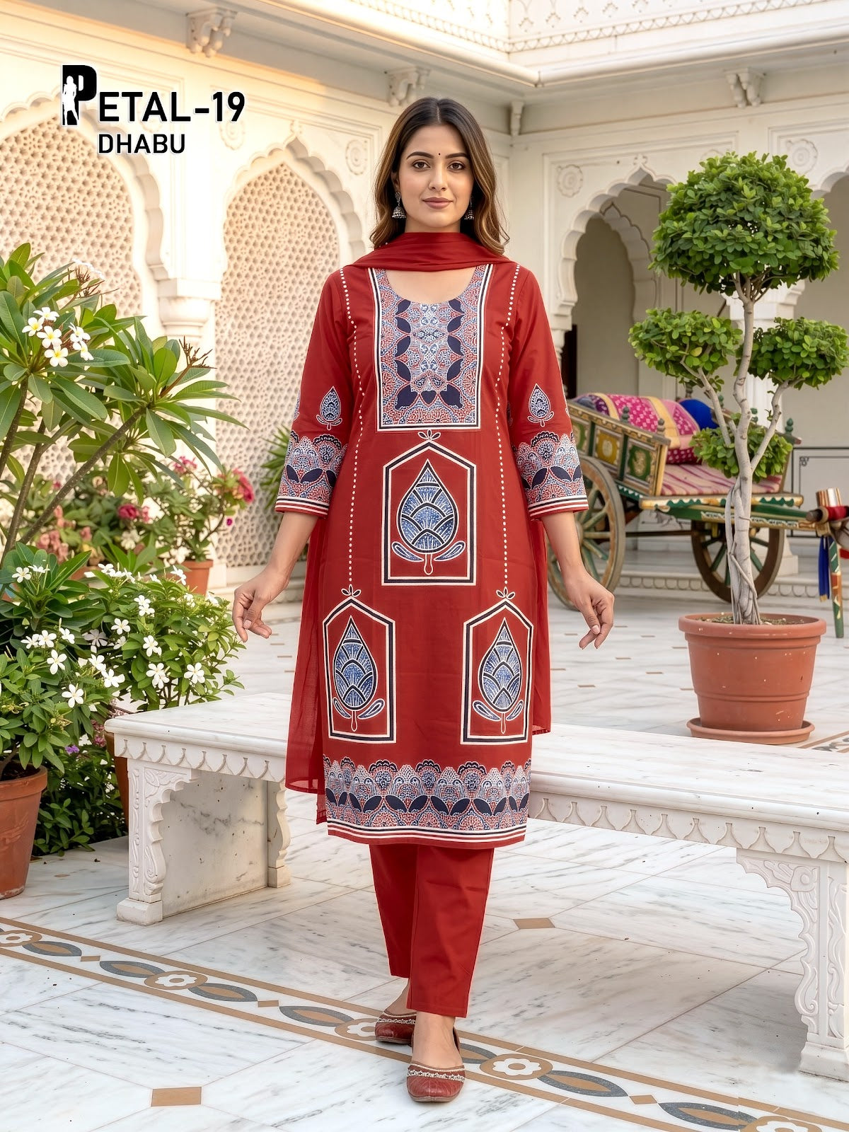 Petal Dhabu Prmnt Cotton Readymade Pant Style Suits Manufacturer Ahmedabad
