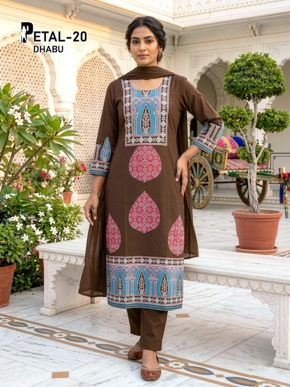 Petal Dhabu Prmnt Cotton Readymade Pant Style Suits Manufacturer Ahmedabad