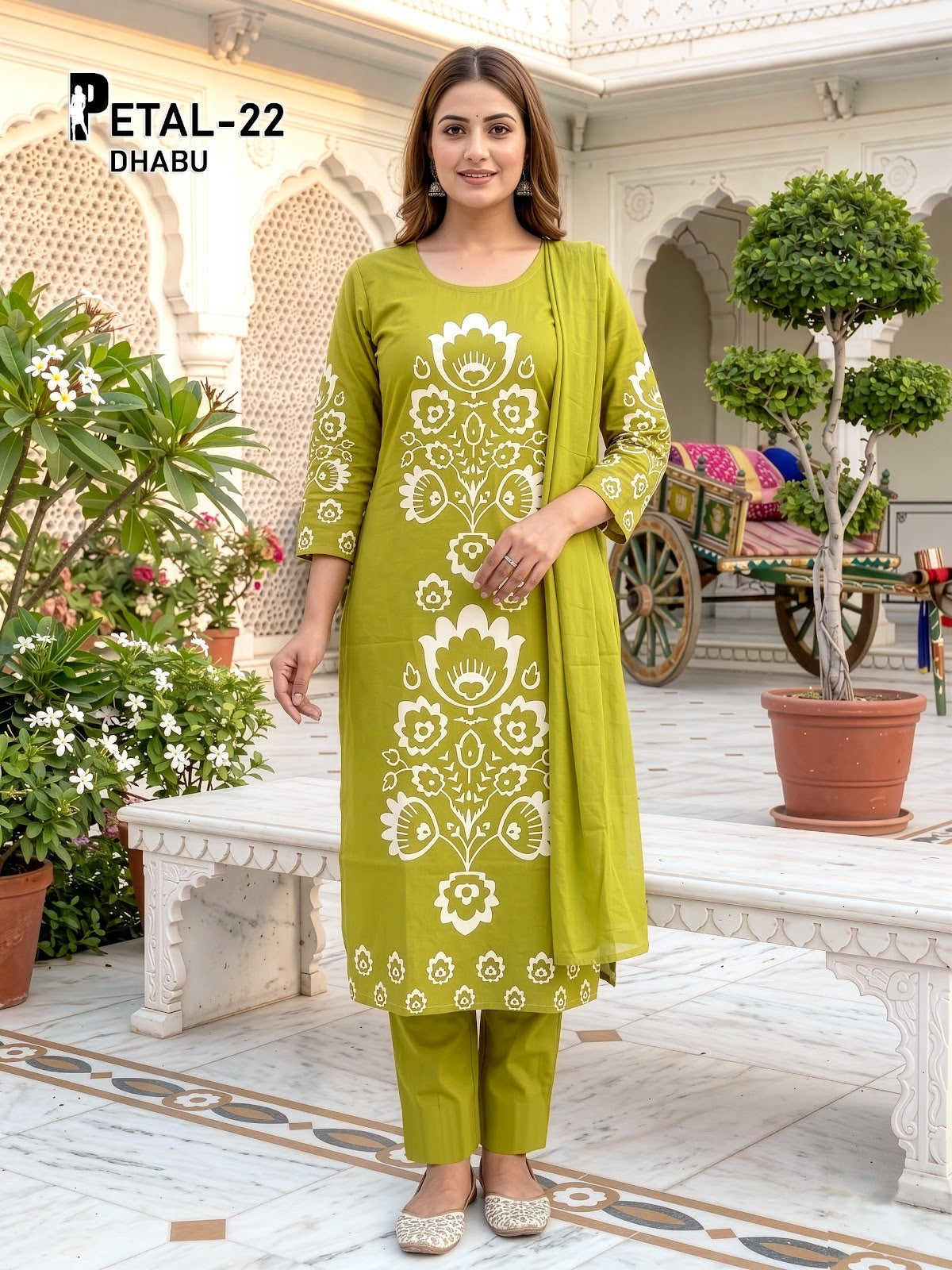 Petal Dhabu Prmnt Cotton Readymade Pant Style Suits Manufacturer Ahmedabad