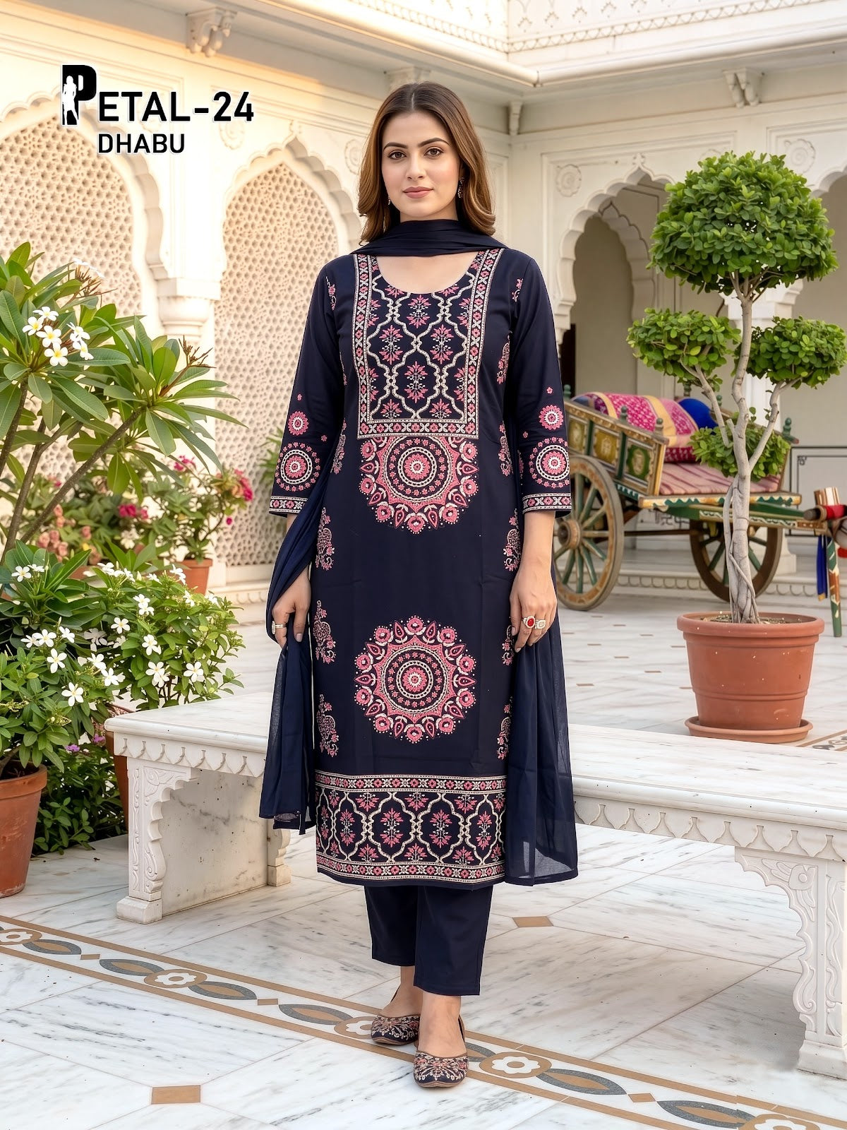 Petal Dhabu Prmnt Cotton Readymade Pant Style Suits Manufacturer Ahmedabad