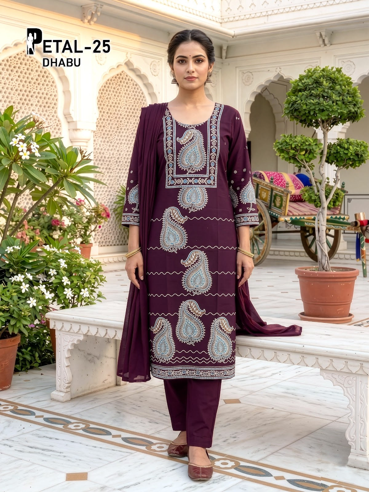 Petal Dhabu Prmnt Cotton Readymade Pant Style Suits Manufacturer Ahmedabad