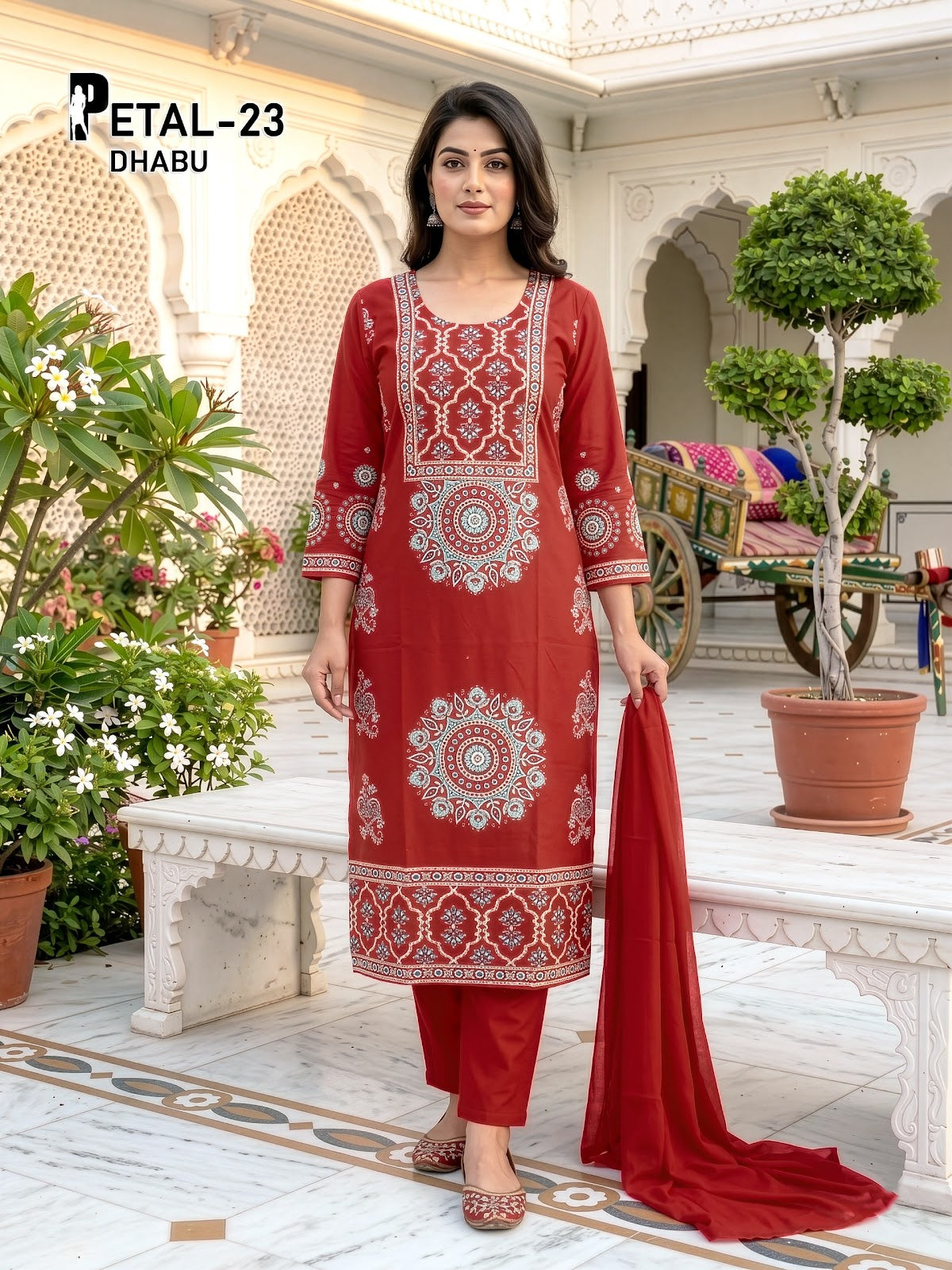 Petal Dhabu Prmnt Cotton Readymade Pant Style Suits Manufacturer Ahmedabad