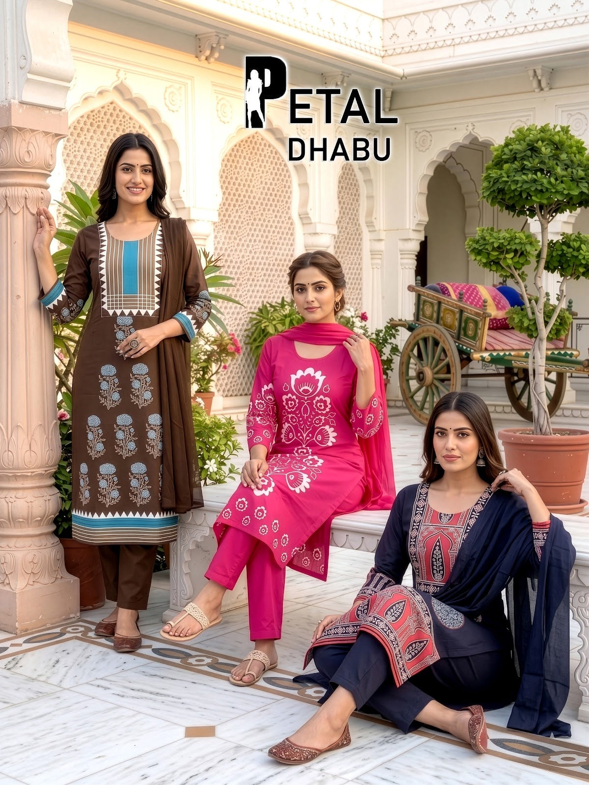 Petal Dhabu Prmnt Cotton Readymade Pant Style Suits Manufacturer Ahmedabad