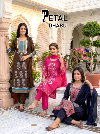 Petal Dhabu Prmnt Cotton Readymade Pant Style Suits Manufacturer Ahmedabad