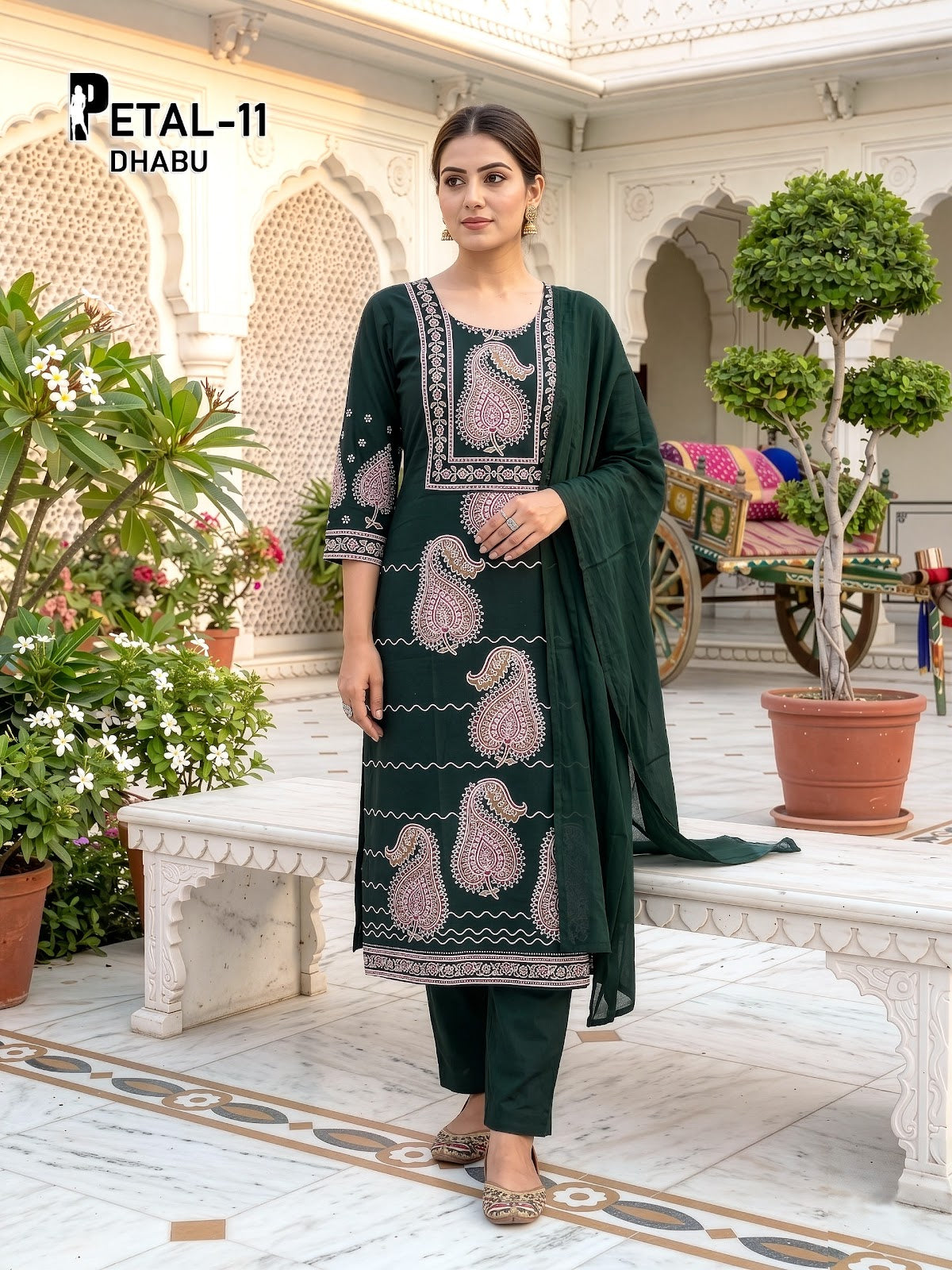 Petal Dhabu Prmnt Cotton Readymade Pant Style Suits Manufacturer Ahmedabad