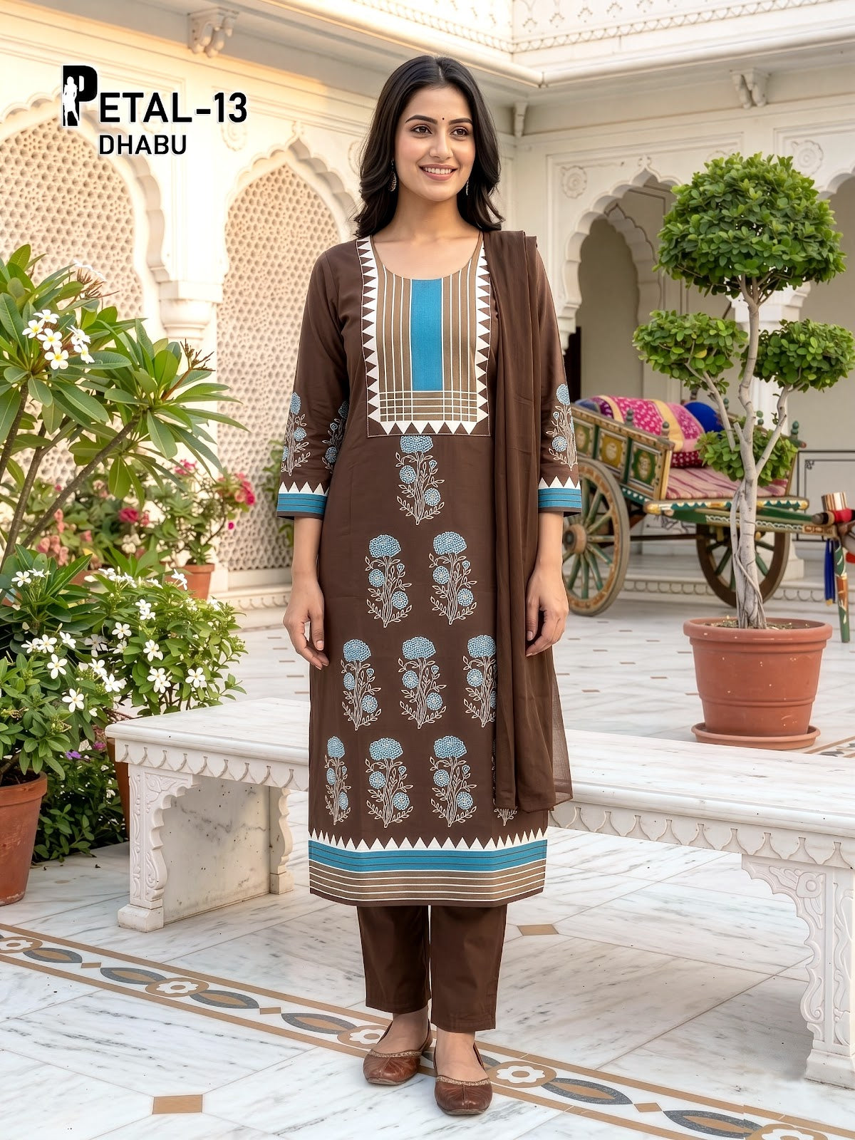 Petal Dhabu Prmnt Cotton Readymade Pant Style Suits Manufacturer Ahmedabad