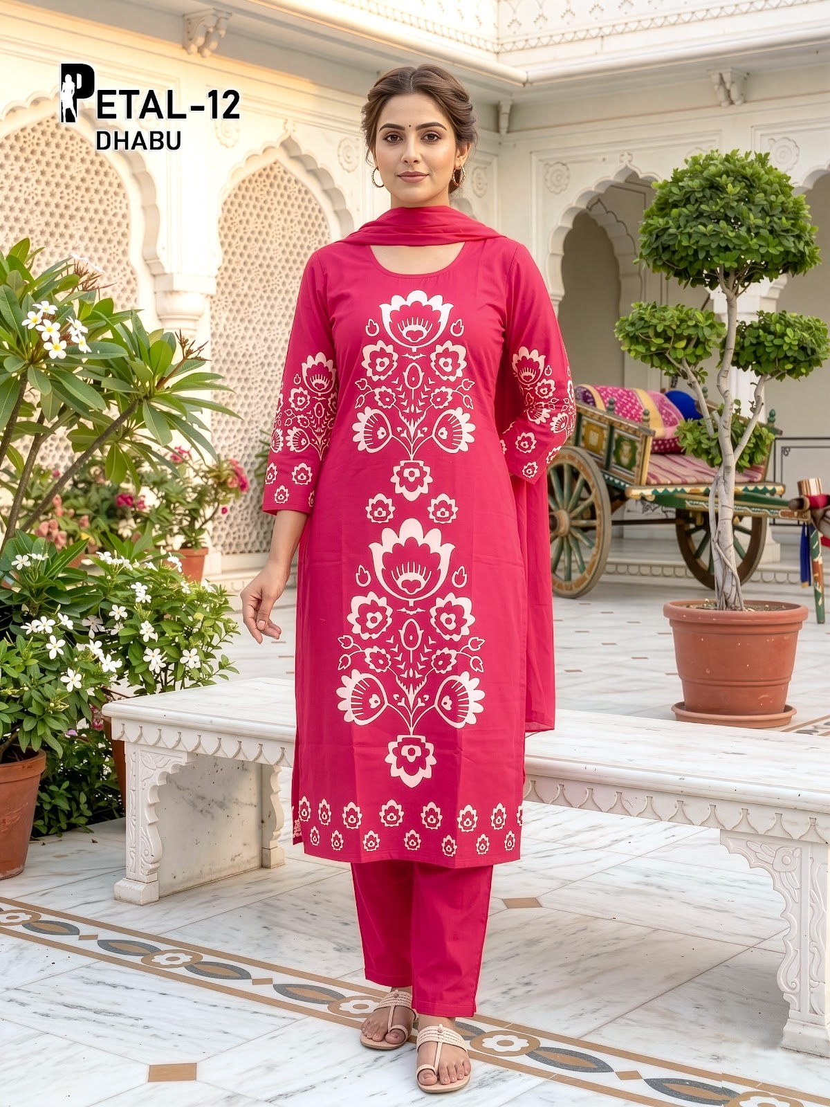 Petal Dhabu Prmnt Cotton Readymade Pant Style Suits Manufacturer Ahmedabad