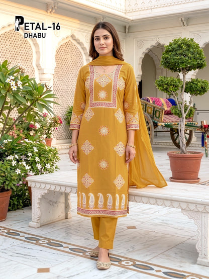 Petal Dhabu Prmnt Cotton Readymade Pant Style Suits Manufacturer Ahmedabad