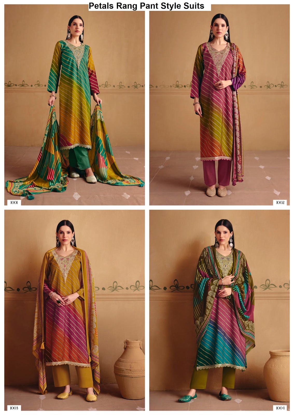 Petals Rang Viscose Muslin Pant Style Suits Supplier India