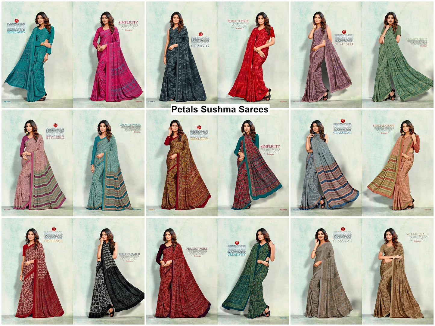 Petals Sushma Crape Sarees Exporter India