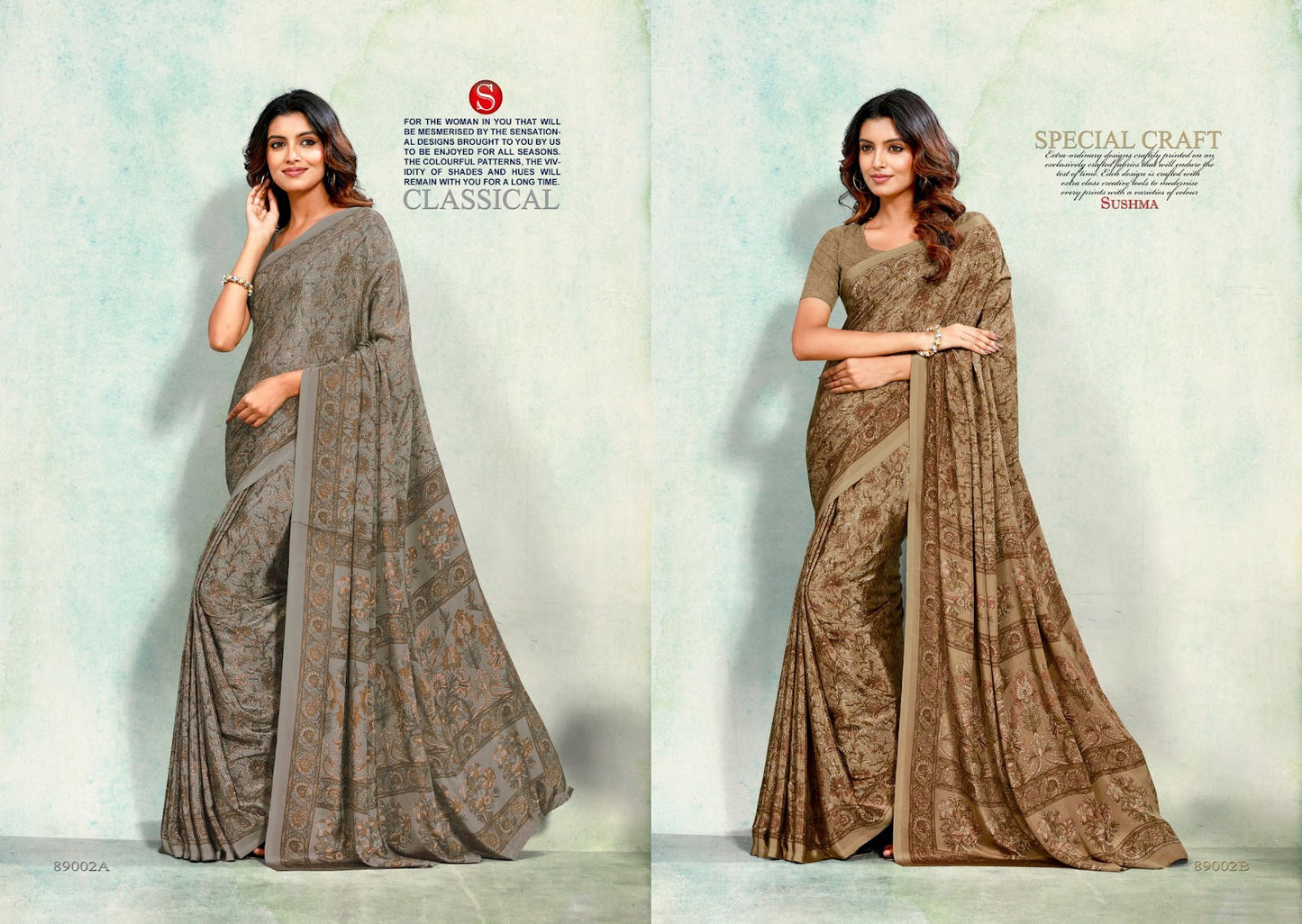 Petals Sushma Crape Sarees Exporter India