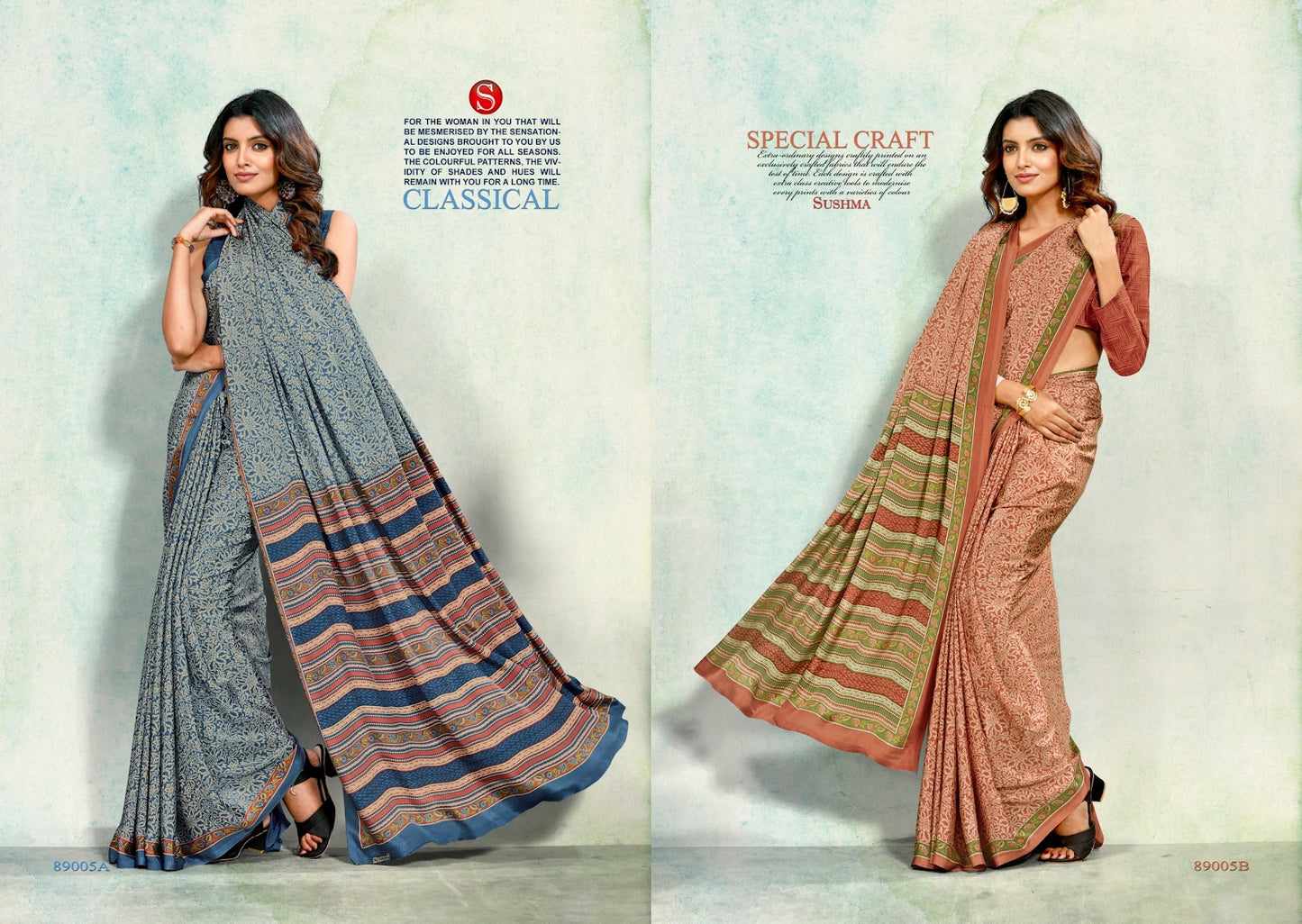 Petals Sushma Crape Sarees Exporter India