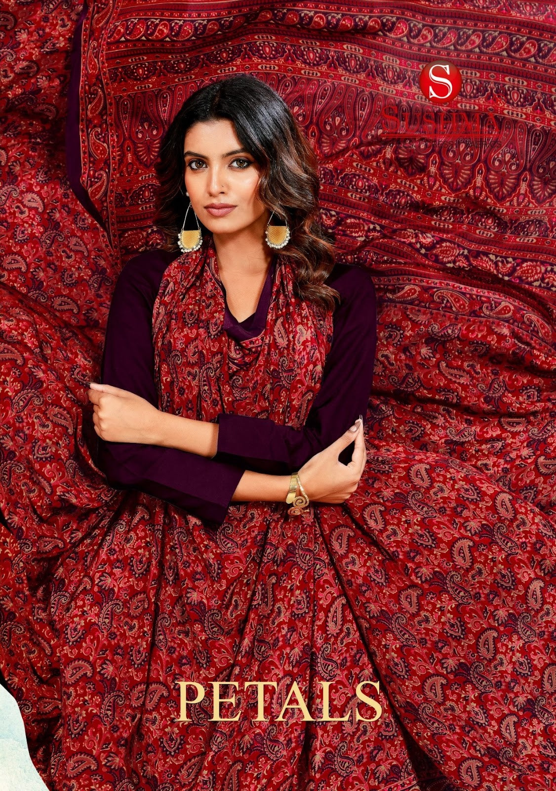 Petals Sushma Crape Sarees Exporter India