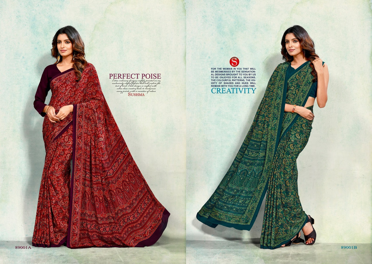 Petals Sushma Crape Sarees Exporter India
