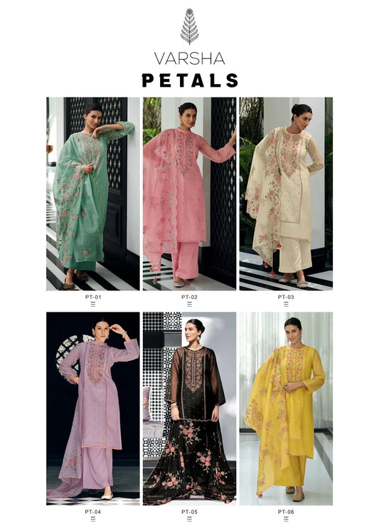 Petals Varshaa Net Plazzo Style Suits Wholesale