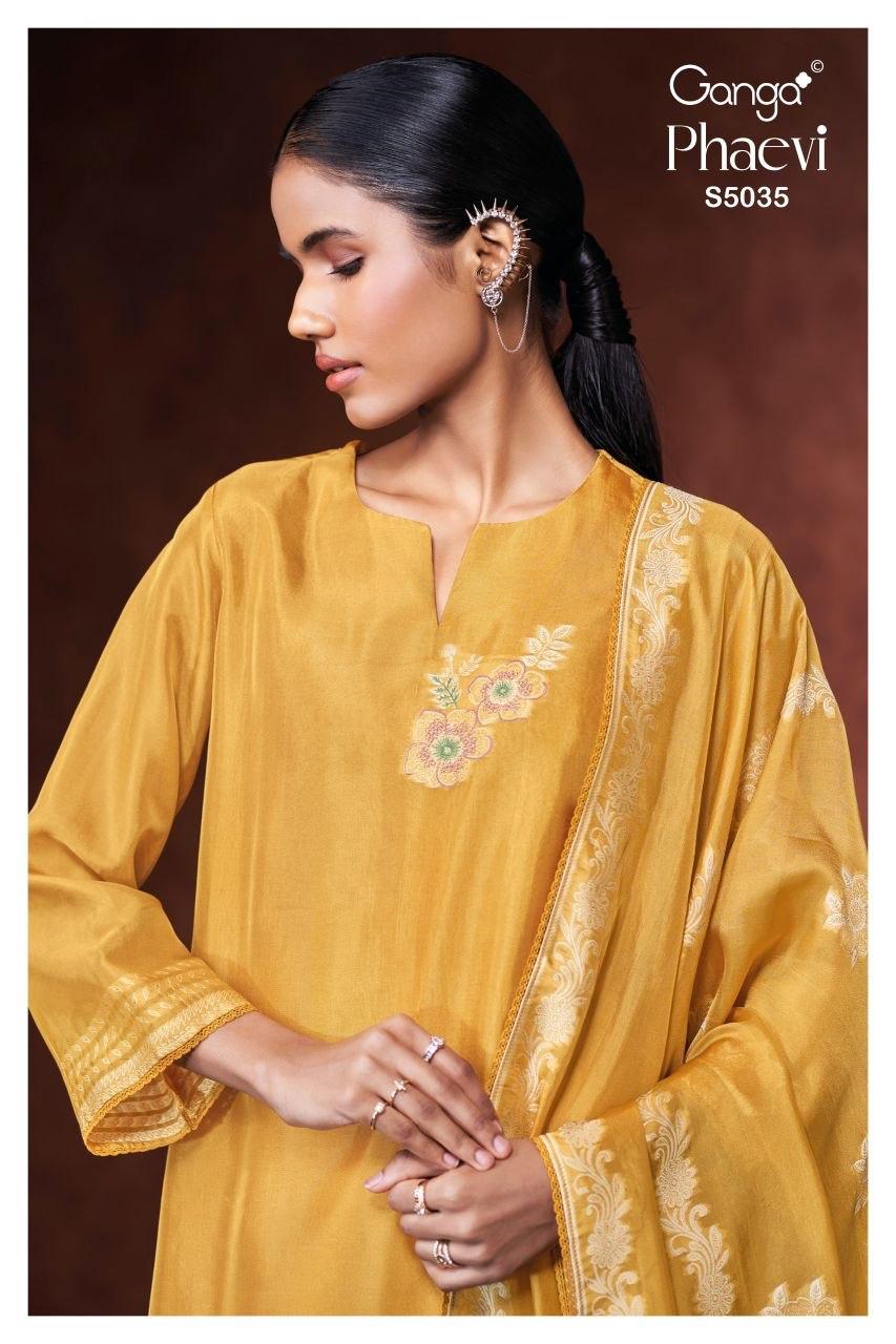 Phaevi S5035 Ganga Woven Silk Pant Style Suits Supplier India