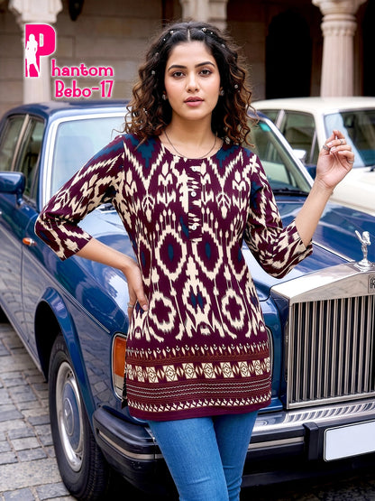 Phantom Bebo Prmnt Rayon Short Kurtis Wholesaler Gujarat