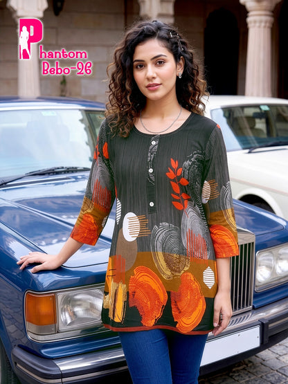 Phantom Bebo Prmnt Rayon Short Kurtis Wholesaler Gujarat