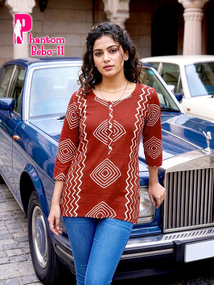 Phantom Bebo Prmnt Rayon Short Kurtis Wholesaler Gujarat