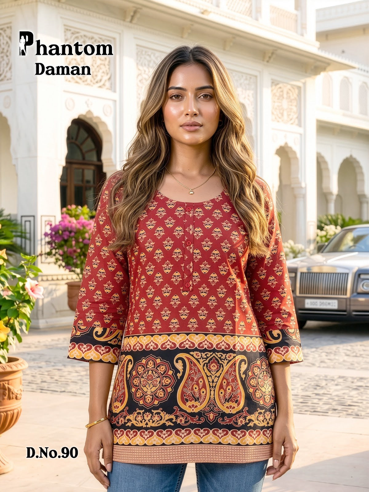 Phantom Daman 83-94 Prmnt Cotton Short Kurtis Manufacturer Ahmedabad