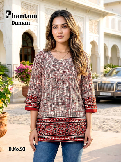 Phantom Daman 83-94 Prmnt Cotton Short Kurtis Manufacturer Ahmedabad