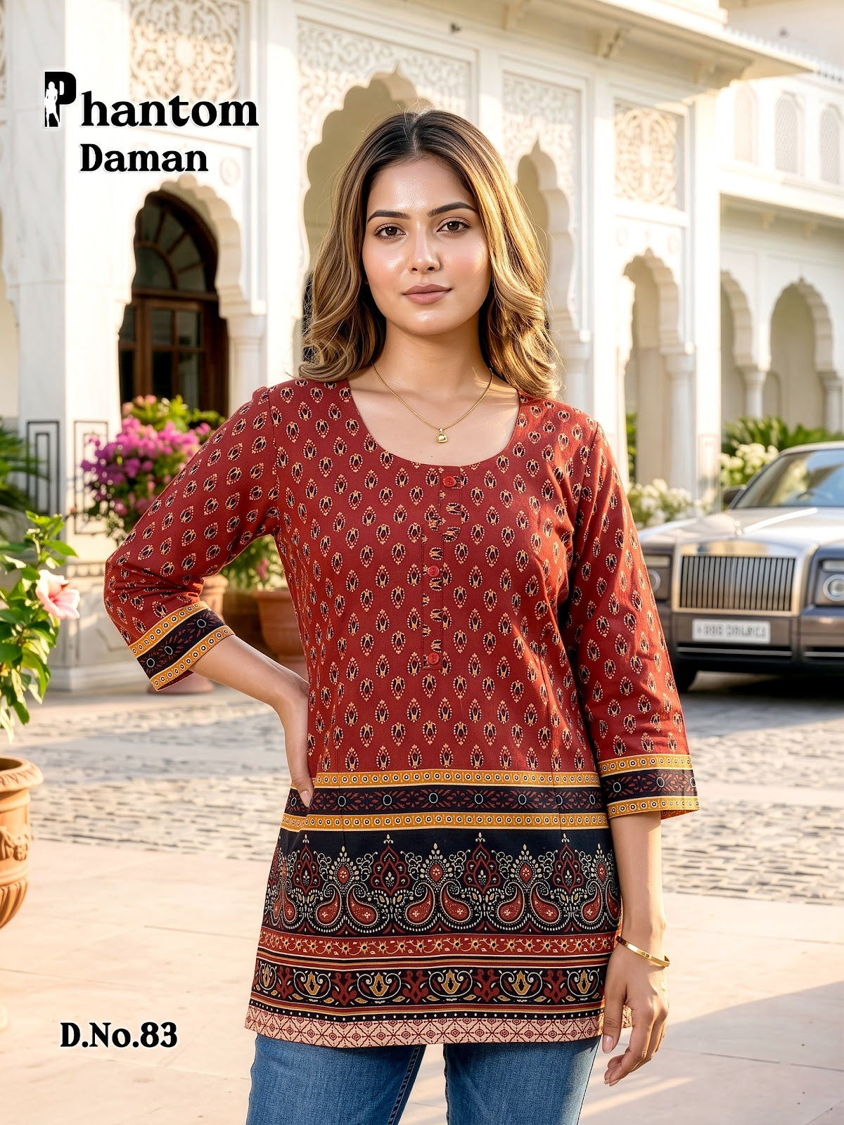 Phantom Daman 83-94 Prmnt Cotton Short Kurtis Manufacturer Ahmedabad