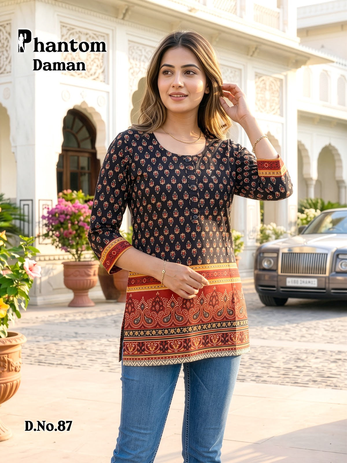 Phantom Daman 83-94 Prmnt Cotton Short Kurtis Manufacturer Ahmedabad