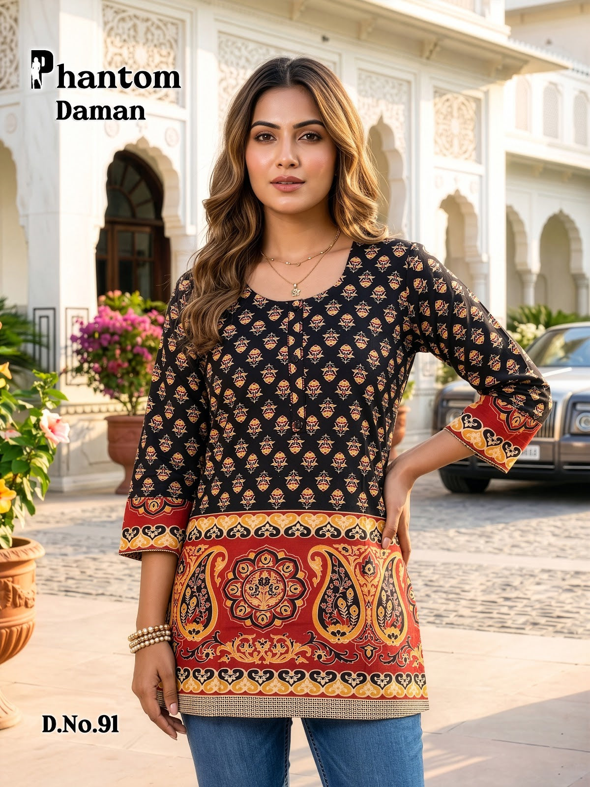 Phantom Daman 83-94 Prmnt Cotton Short Kurtis Manufacturer Ahmedabad