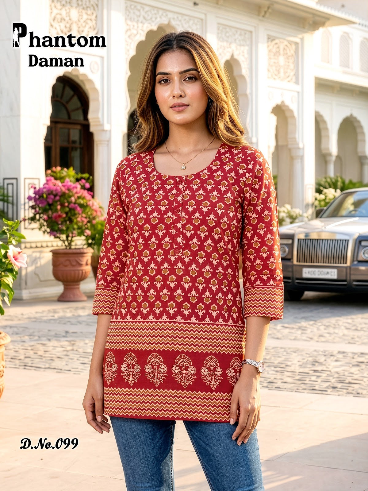 Phantom Daman 95-106 Prmnt Cotton Short Kurtis Manufacturer