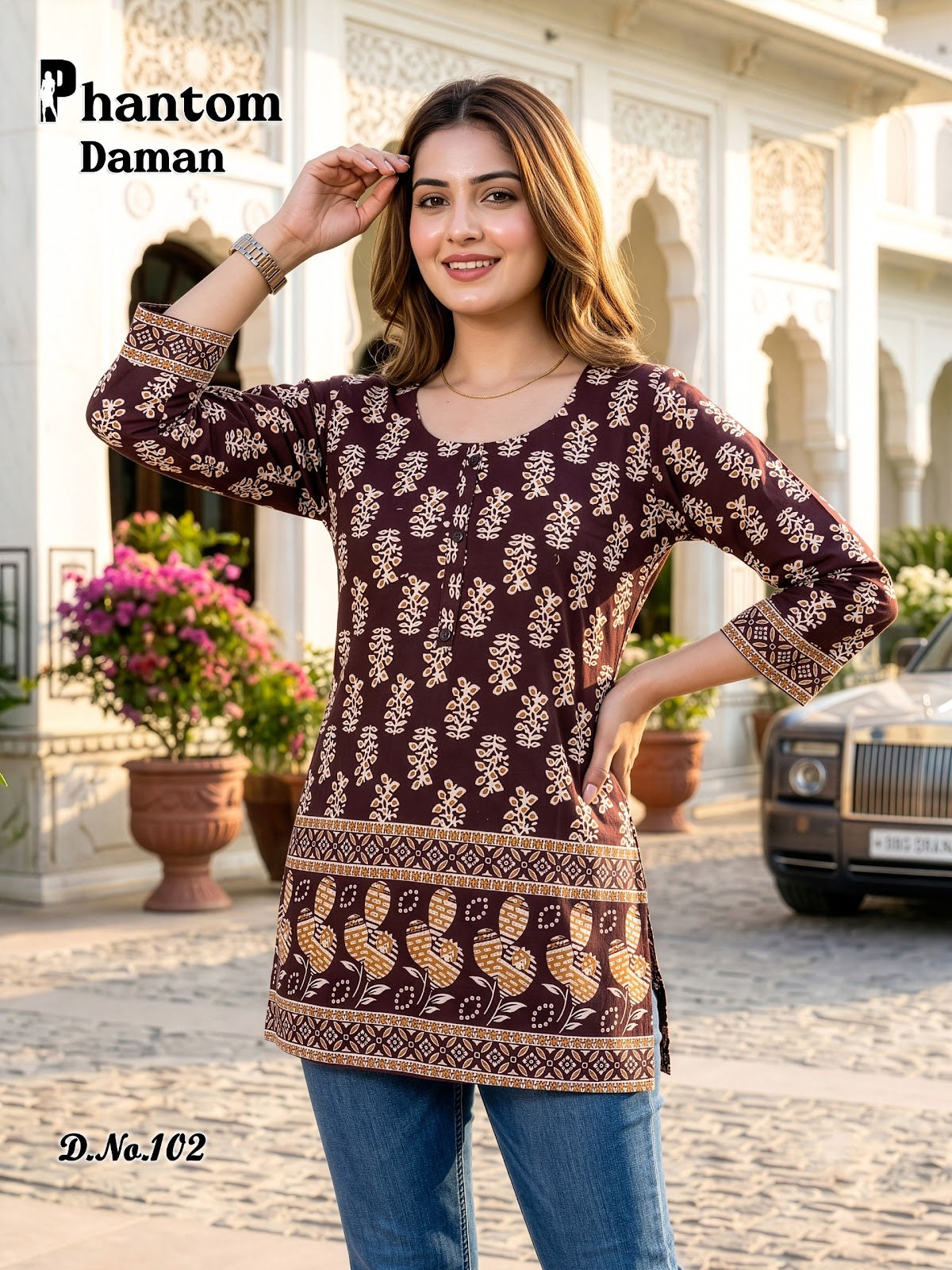 Phantom Daman 95-106 Prmnt Cotton Short Kurtis Manufacturer