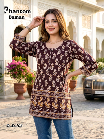 Phantom Daman 95-106 Prmnt Cotton Short Kurtis Manufacturer