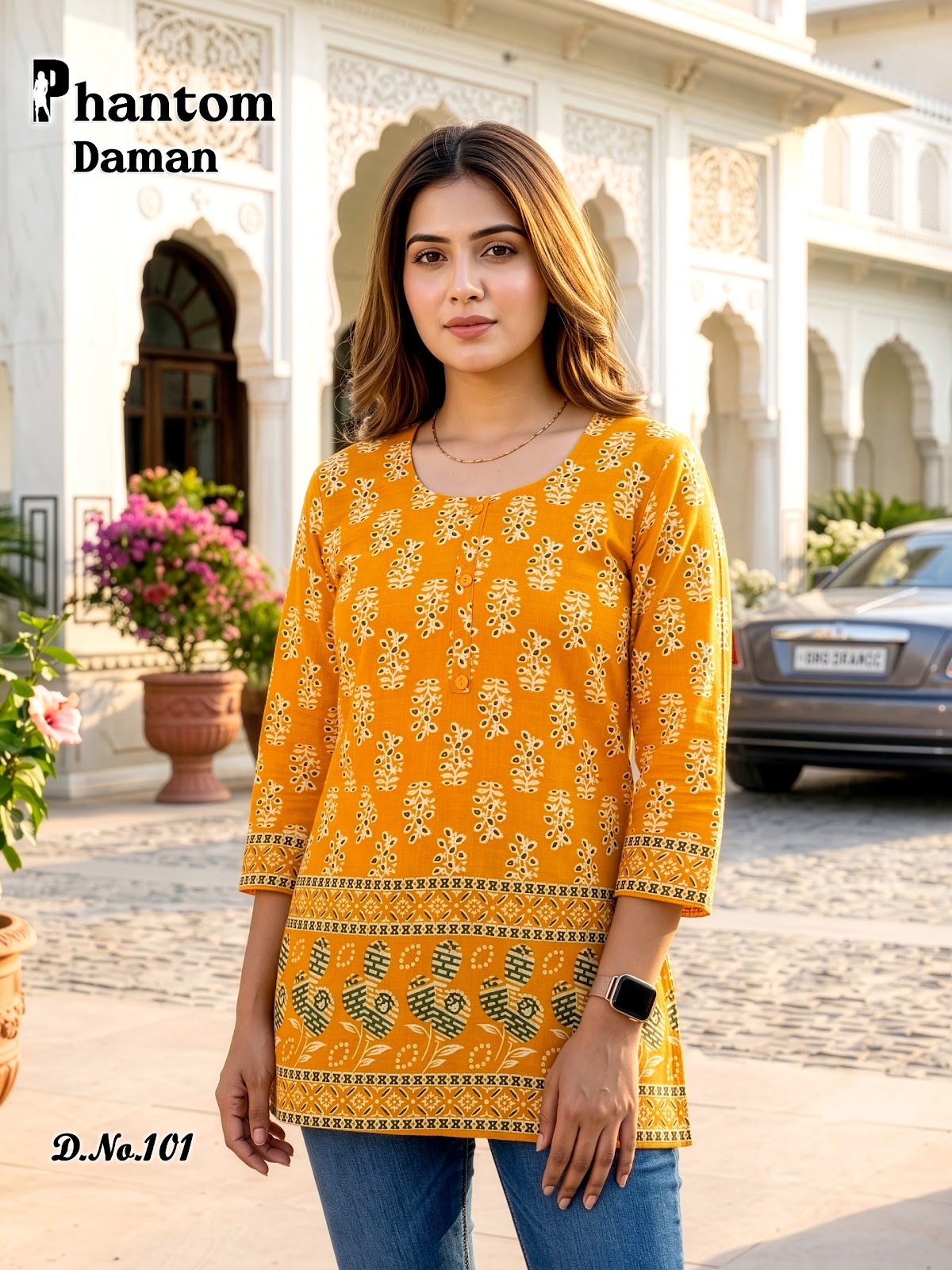Phantom Daman 95-106 Prmnt Cotton Short Kurtis Manufacturer