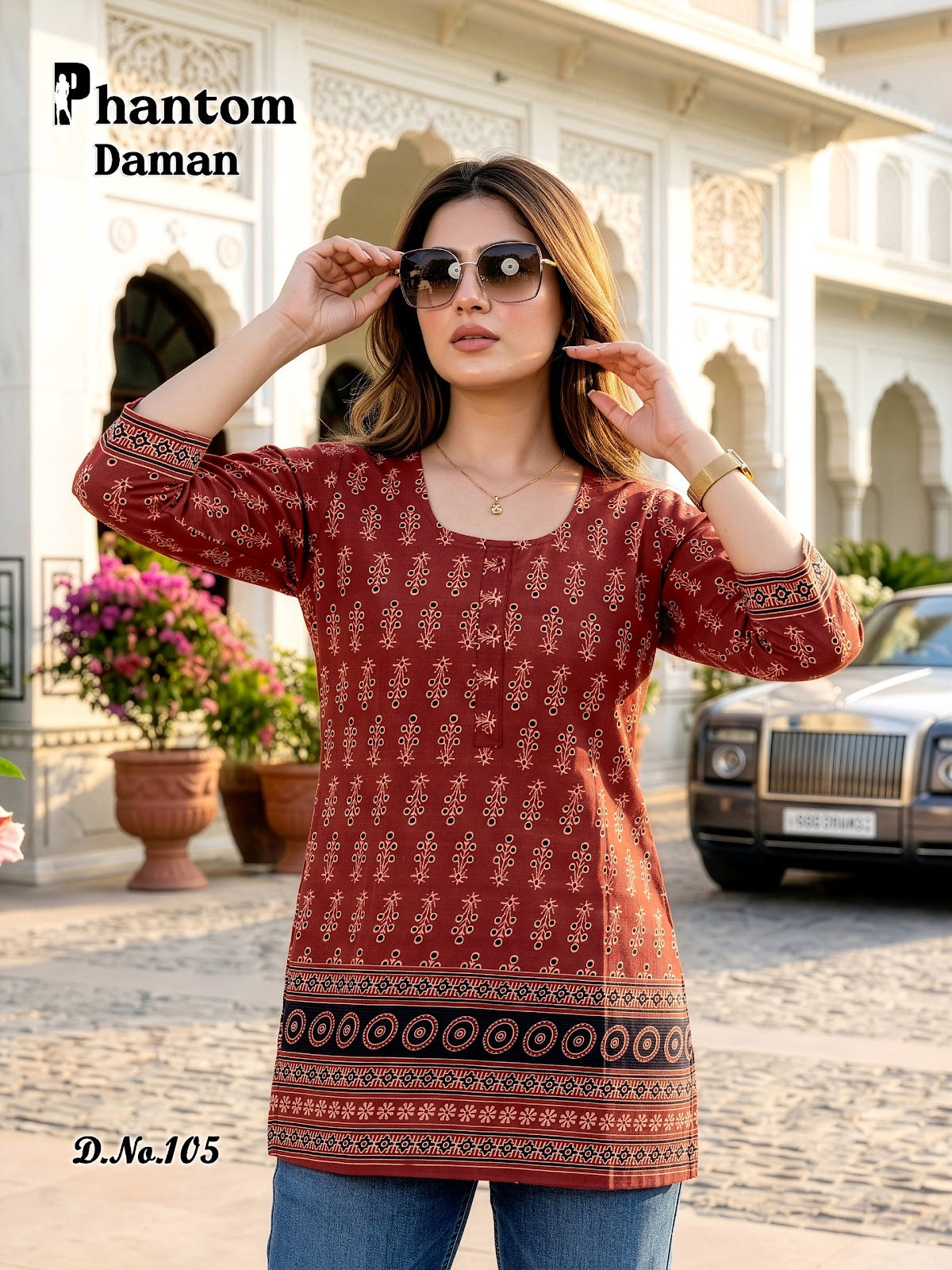 Phantom Daman 95-106 Prmnt Cotton Short Kurtis Manufacturer