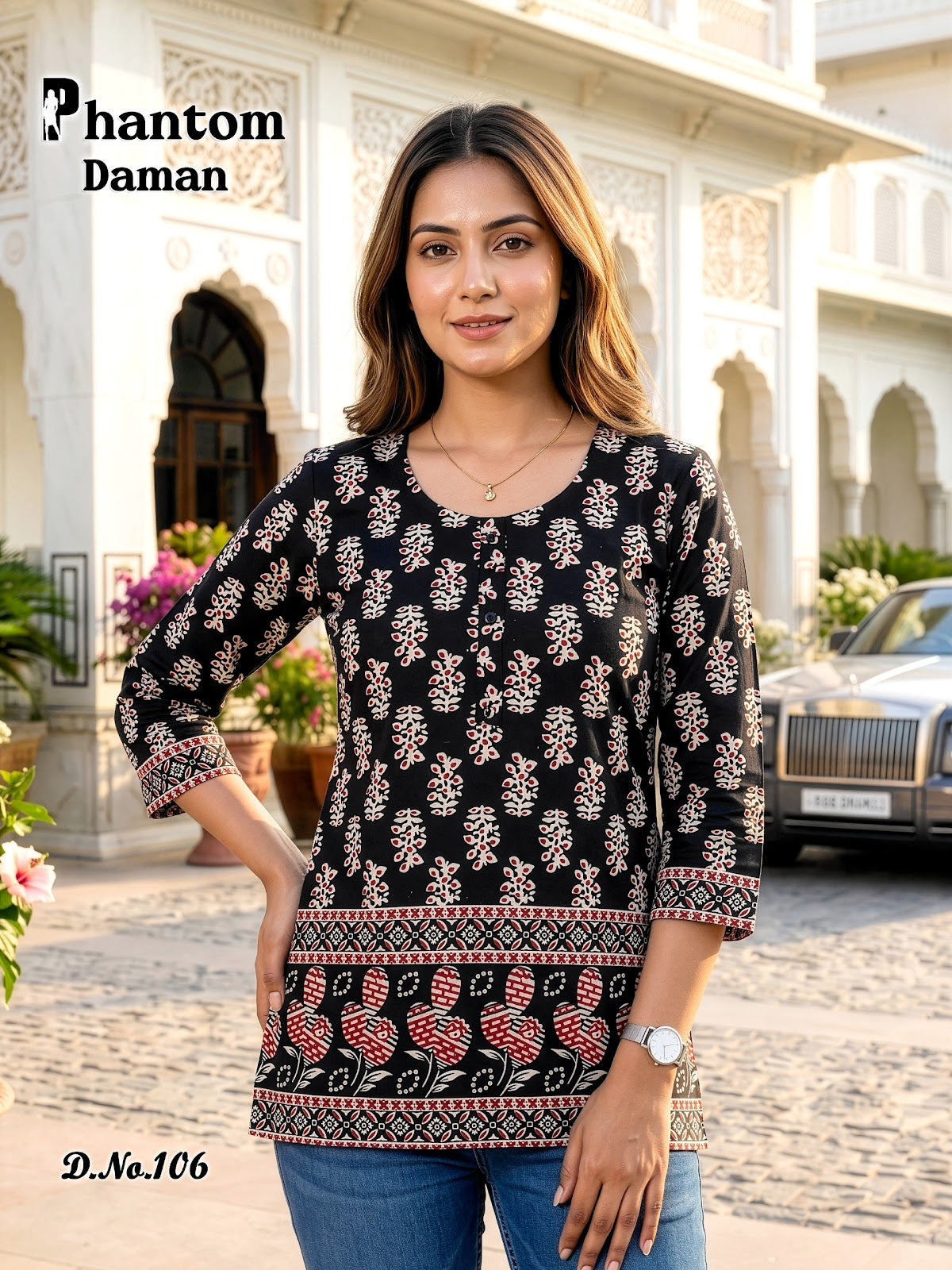 Phantom Daman 95-106 Prmnt Cotton Short Kurtis Manufacturer