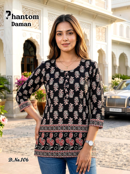 Phantom Daman 95-106 Prmnt Cotton Short Kurtis Manufacturer
