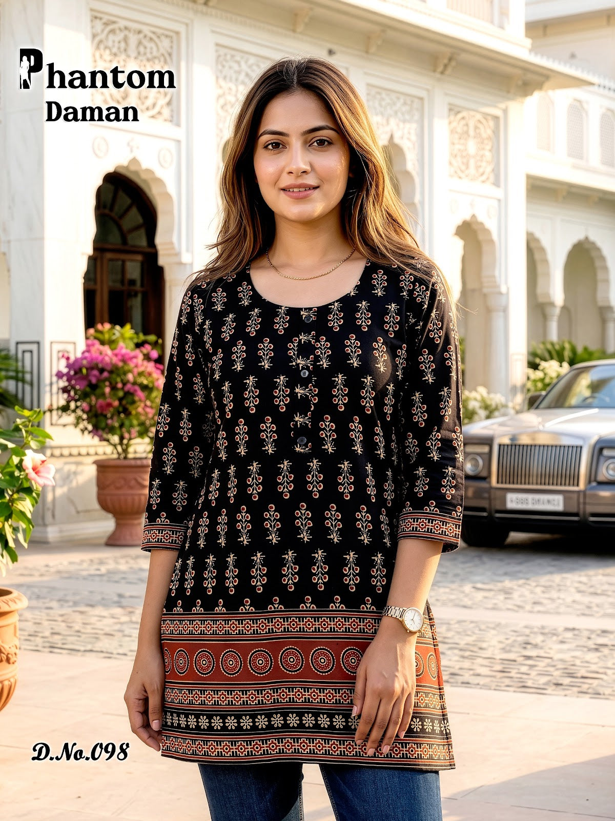 Phantom Daman 95-106 Prmnt Cotton Short Kurtis Manufacturer