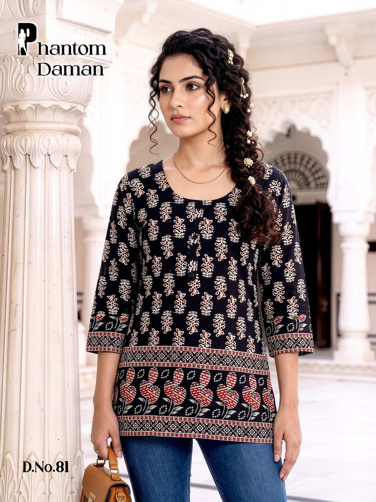 Phantom Daman Prmnt Cotton Short Kurtis Wholesaler India