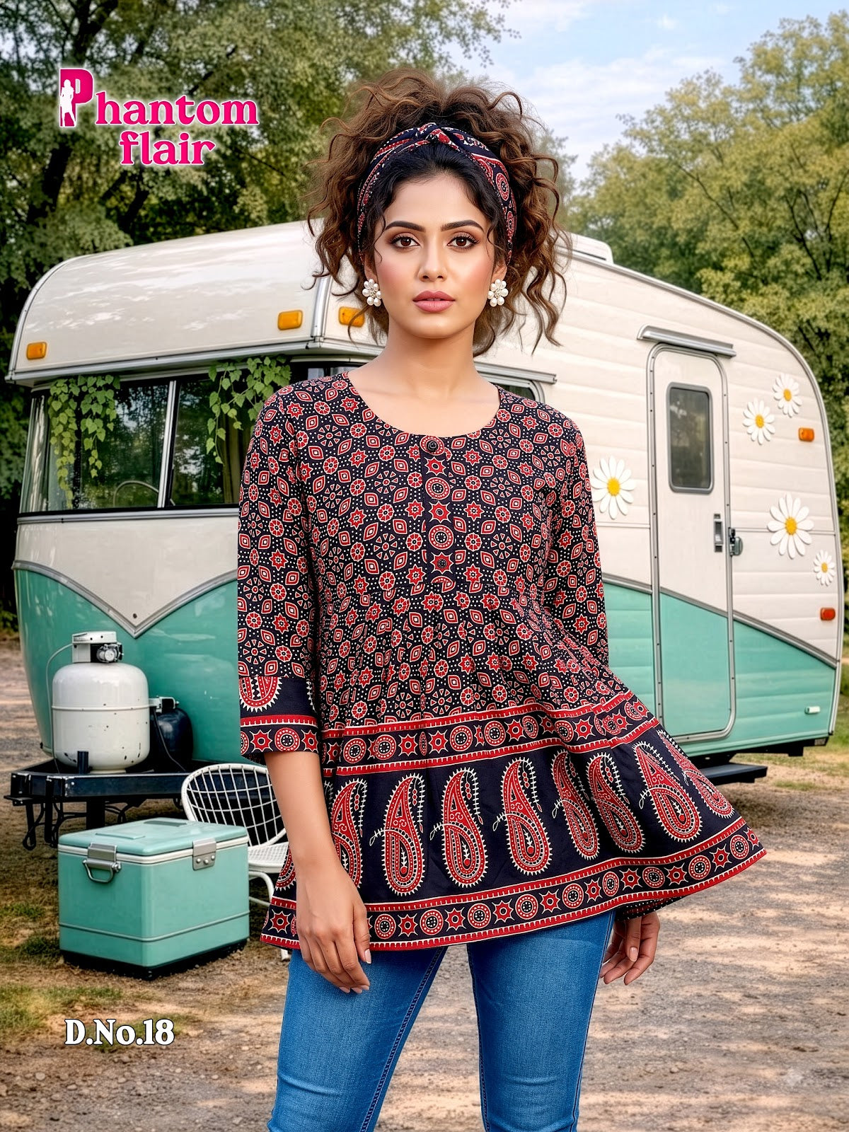 Phantom Flair Print Prmnt Cotton Designer Long Top Manufacturer Gujarat